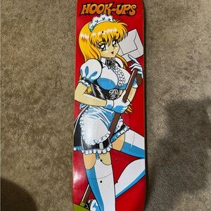 Hook-Ups maid Ginger Skateboard Deck - Red and Blue